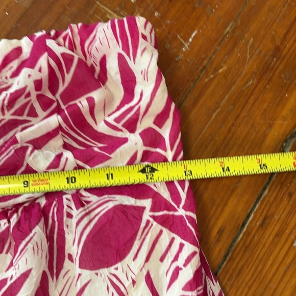 American Eagle Pink white strapless mini dress cotton smocked size 2 - Picture 2 of 4